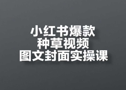 小红书爆款种草视频图文封面实操课，​开店、选品、引流、变现全流程-富业大课堂