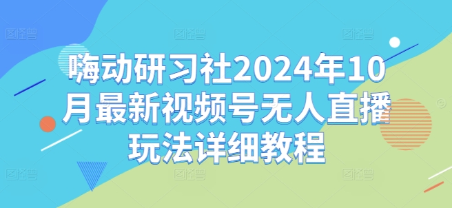 嗨动研习社2024年10月最新视频号无人直播玩法详细教程-富业大课堂